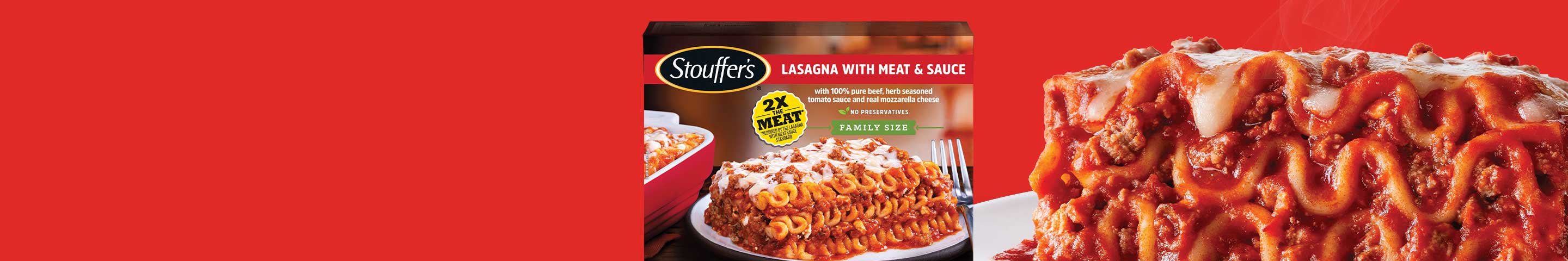 Stouffer's lasagna with meat and sauce